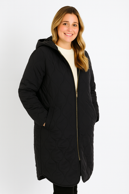 Abrigo de invierno acolchado largo oversize para mujer