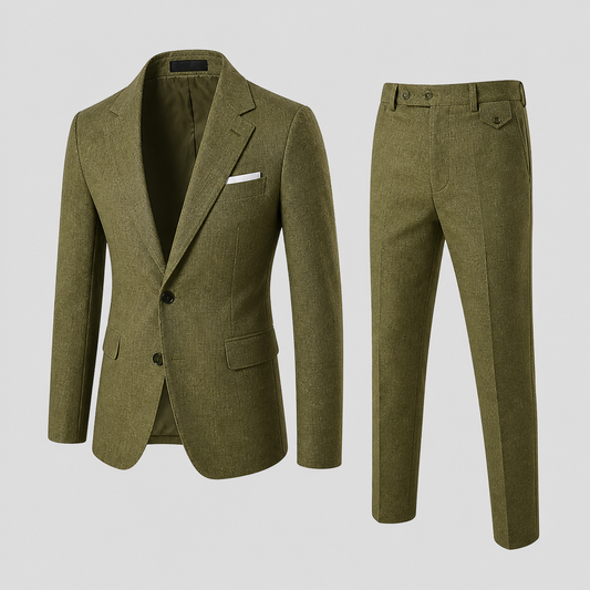 Traje de verano para hombre de corte estrecho | Estilo de lino de dos piezas