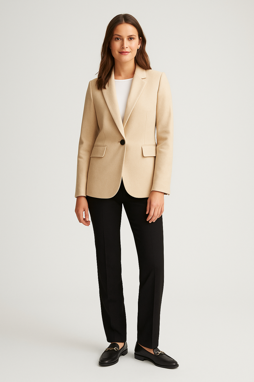 Abrigo Largo de Mujer con Botones y Bolsillos | Estilo Blazer