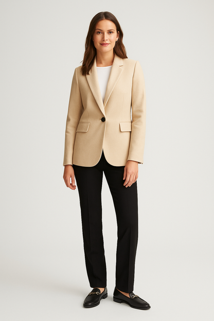 Abrigo Largo de Mujer con Botones y Bolsillos | Estilo Blazer