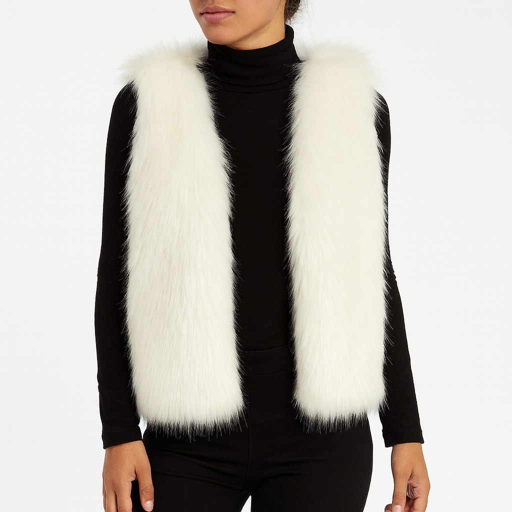 Women's Luxurious Vest Made of Artificial Fur | Sleeveless Jacket