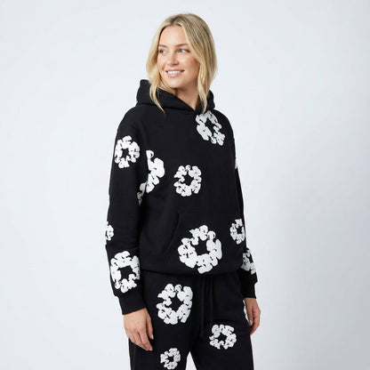 Ensemble de survêtement pour femme à imprimé floral | Sweat à capuche et joggers deux pièces