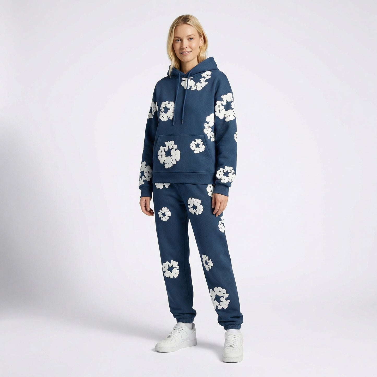 Ensemble de survêtement pour femme à imprimé floral | Sweat à capuche et joggers deux pièces