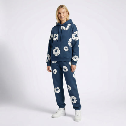 Ensemble de survêtement pour femme à imprimé floral | Sweat à capuche et joggers deux pièces