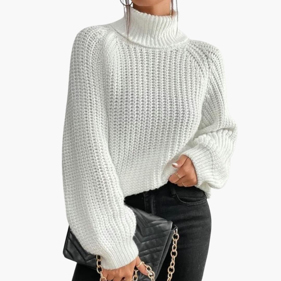 Maglione da donna con collo alto in stile oversize | Taglio comodo