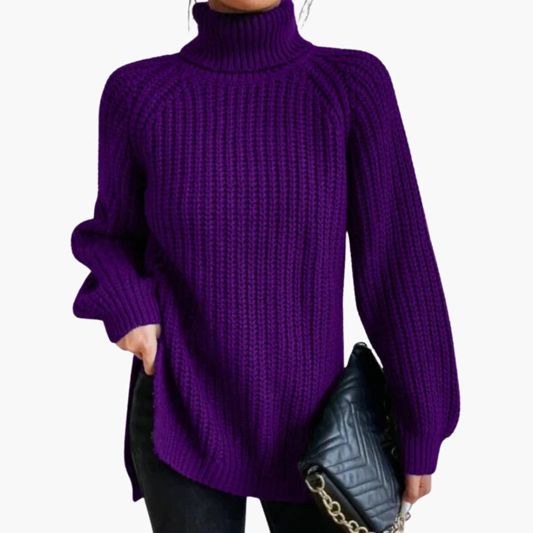 Maglione da donna con collo alto in stile oversize | Taglio comodo