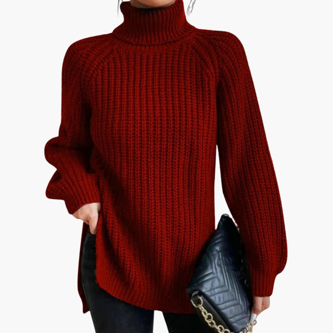 Maglione da donna con collo alto in stile oversize | Taglio comodo