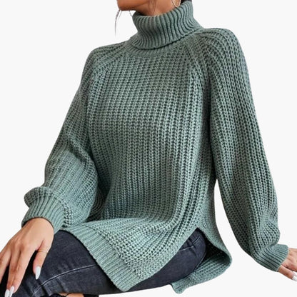 Maglione da donna con collo alto in stile oversize | Taglio comodo