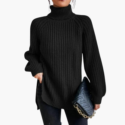 Maglione da donna con collo alto in stile oversize | Taglio comodo