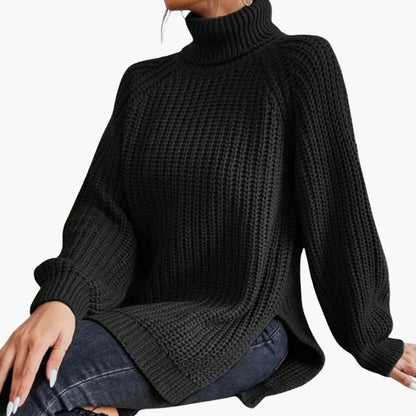 Maglione da donna con collo alto in stile oversize | Taglio comodo