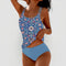Women's Floral Tankini Set | Top with Double Straps and Bikini Bottoms