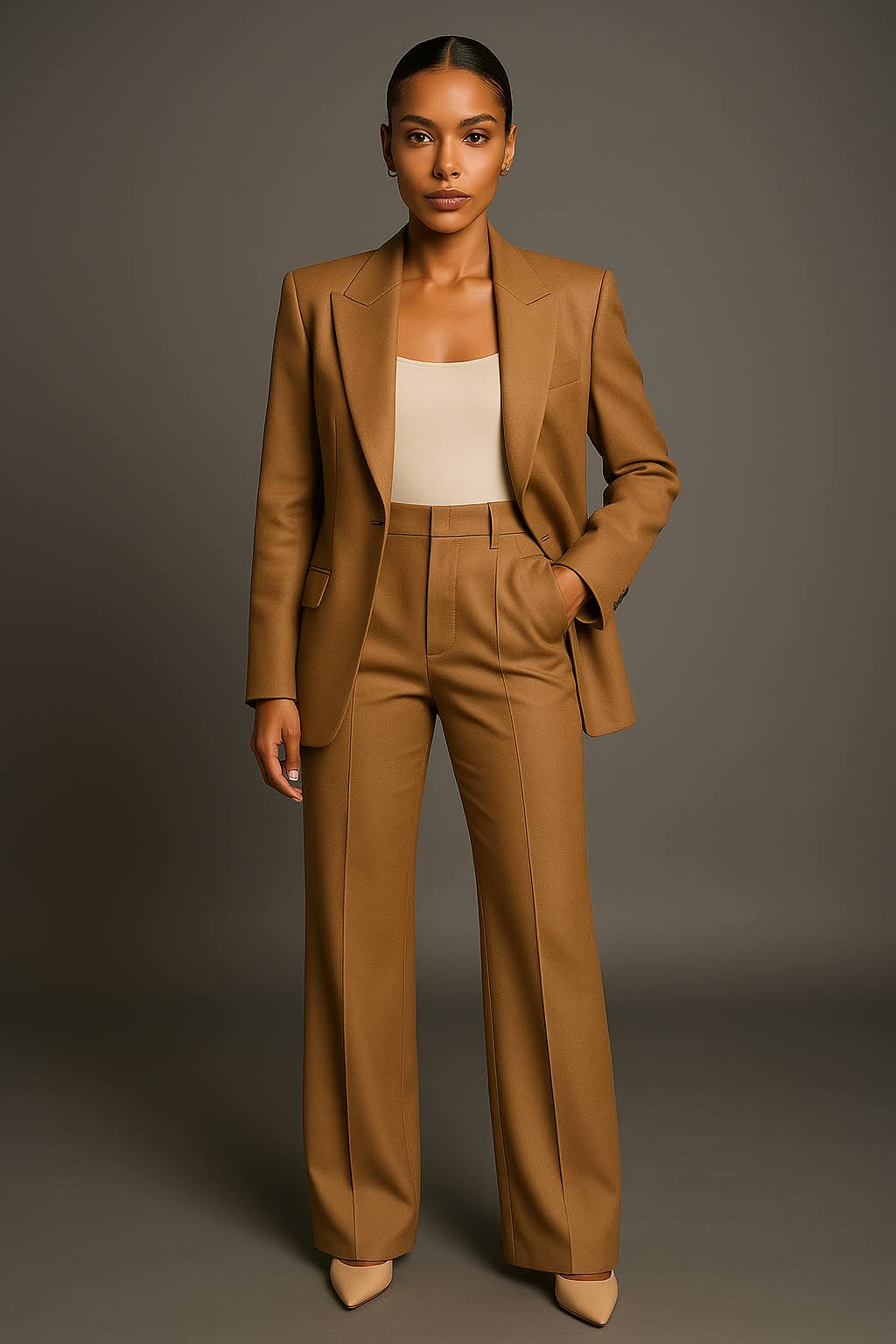 Ensemble Femme Veste et Pantalon | Costume Deux Pièces à Pantalons Amples