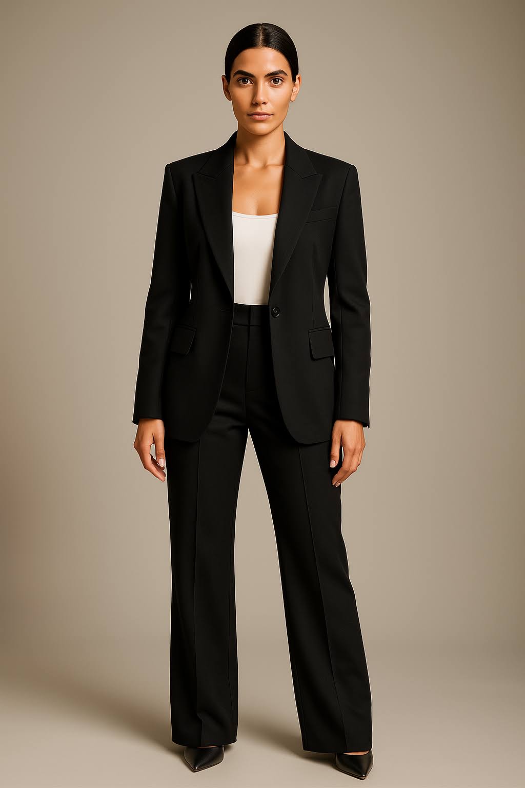 Ensemble Femme Veste et Pantalon | Costume Deux Pièces à Pantalons Amples
