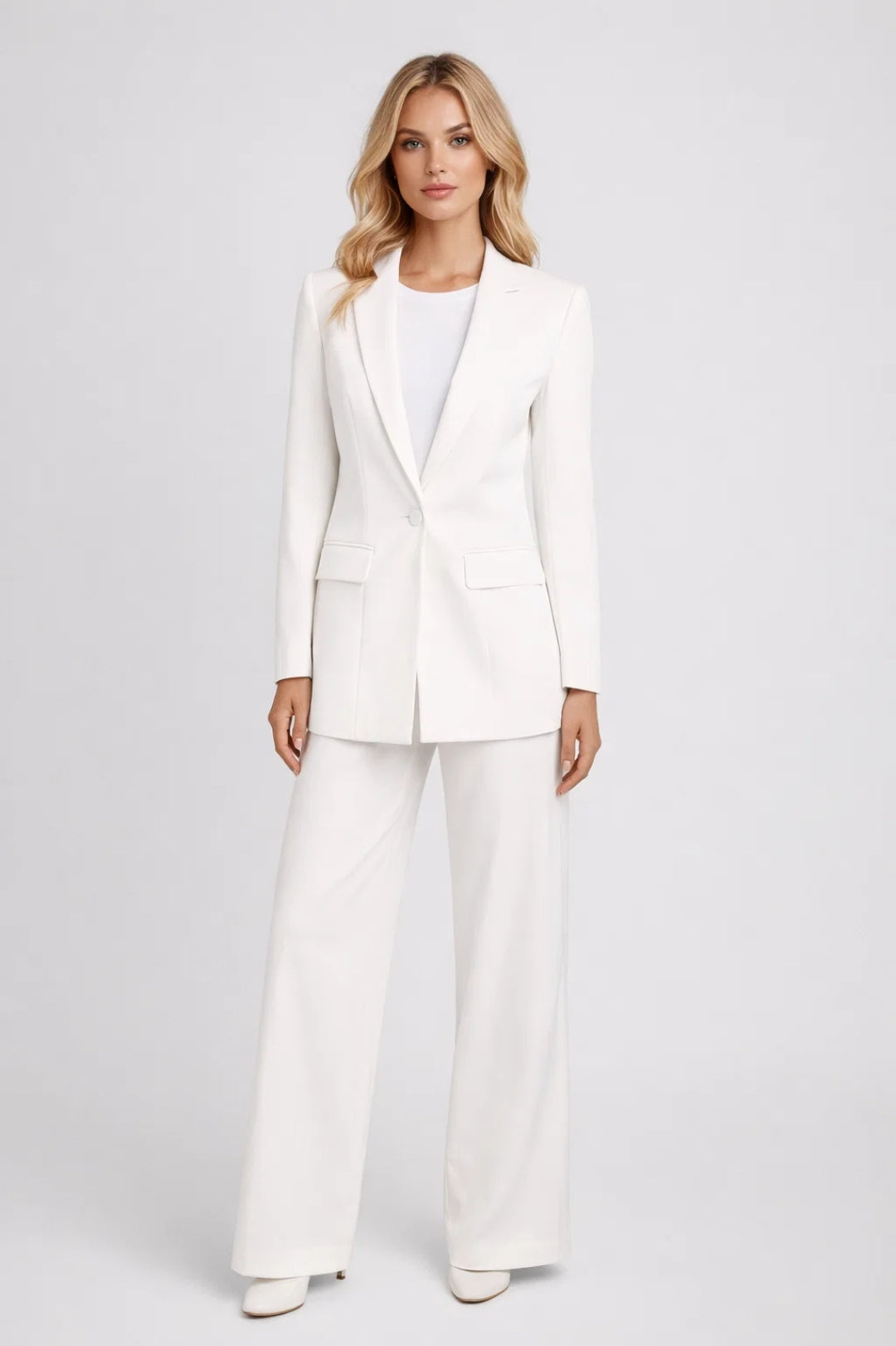 Costume d'affaires pour femme toutes saisons avec pantalon large