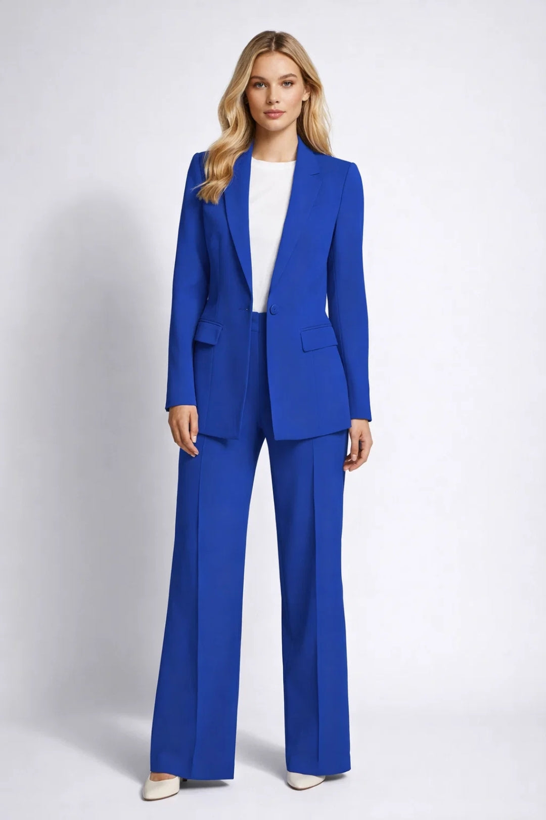 Costume d'affaires pour femme toutes saisons avec pantalon large