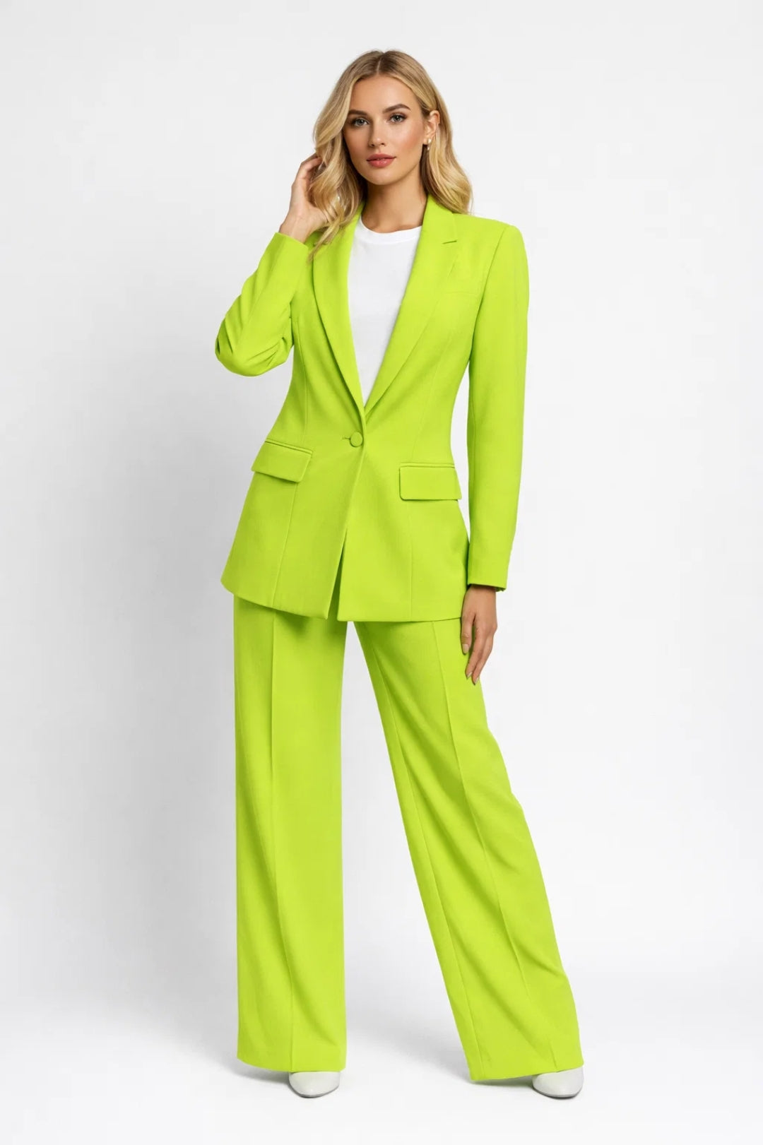 Costume d'affaires pour femme toutes saisons avec pantalon large