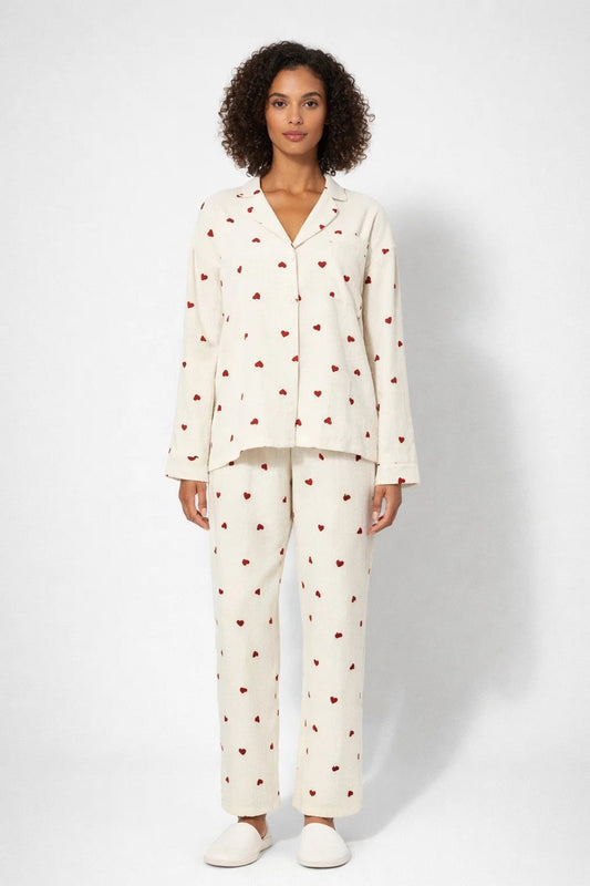 Pijama de manga larga para mujer de temporada completa | Ropa de dormir suave y transpirable