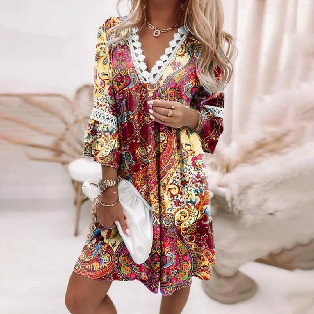 Robe d'été bohème pour femme | Détail en crochet