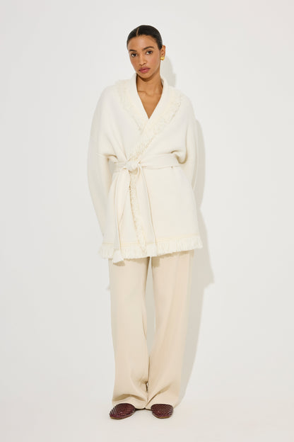 Damski Dzianina Kardigan Z Frędzlami Szczegół