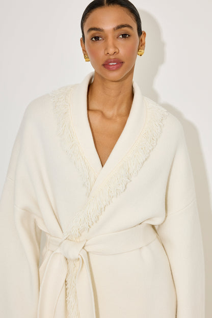 Damski Dzianina Kardigan Z Frędzlami Szczegół