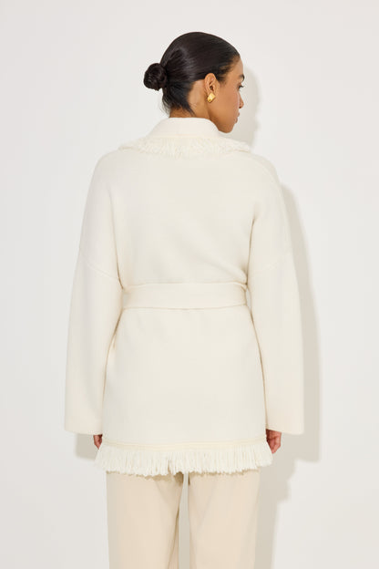 Damski Dzianina Kardigan Z Frędzlami Szczegół