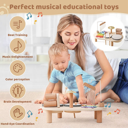 Tavolo Musicale Educativo in Legno per Bambini