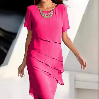 Robe midi en mousseline pour femme | Luks Occasions à porter