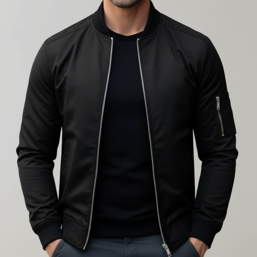 Giacca Bomber Uomo Slim Fit | Zip Manica Tasca Stile Quotidiano