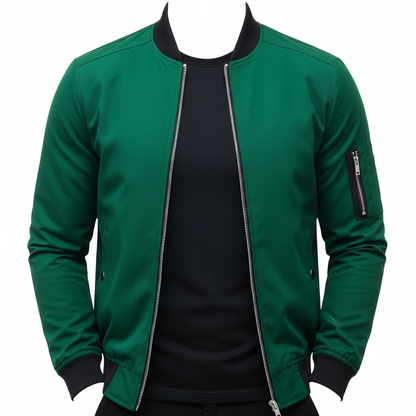 Giacca Bomber Uomo Slim Fit | Zip Manica Tasca Stile Quotidiano