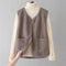 Gilet pour femme en mélange de coton | Gilet boutonné pour l’automne et l’hiver