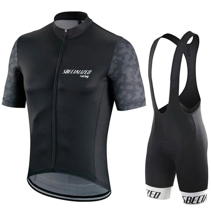 Set bărbătesc cu tricou de ciclism și pantaloni scurți cu bretele | Set de vară respirabil