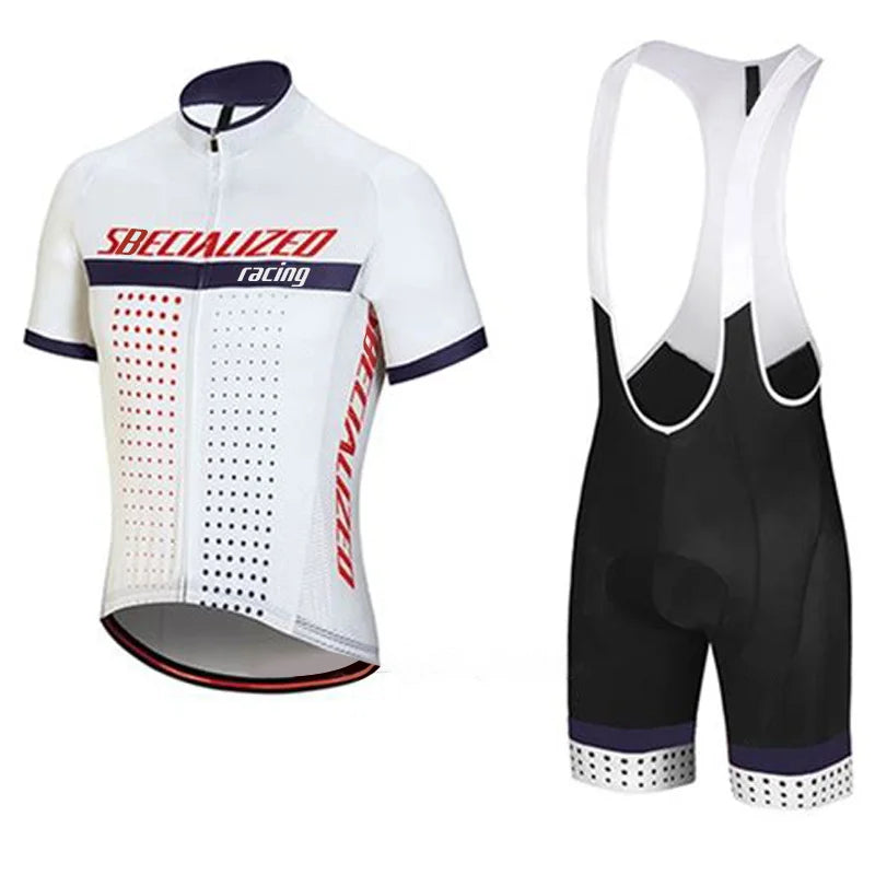 Set bărbătesc cu tricou de ciclism și pantaloni scurți cu bretele | Set de vară respirabil