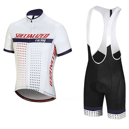 Set bărbătesc cu tricou de ciclism și pantaloni scurți cu bretele | Set de vară respirabil
