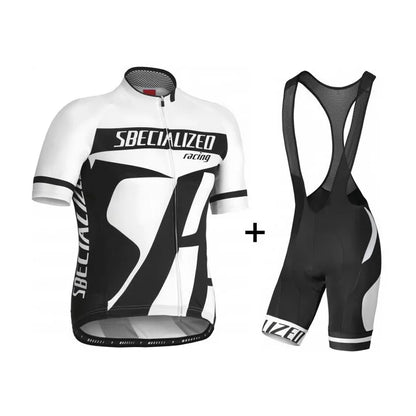 Set bărbătesc cu tricou de ciclism și pantaloni scurți cu bretele | Set de vară respirabil