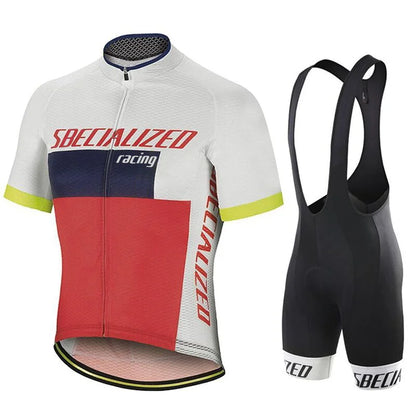 Set bărbătesc cu tricou de ciclism și pantaloni scurți cu bretele | Set de vară respirabil