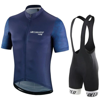 Set bărbătesc cu tricou de ciclism și pantaloni scurți cu bretele | Set de vară respirabil
