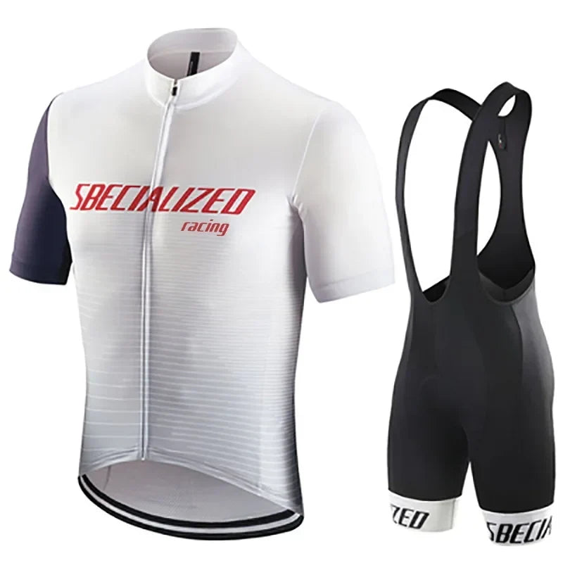 Set bărbătesc cu tricou de ciclism și pantaloni scurți cu bretele | Set de vară respirabil