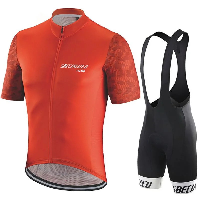 Set bărbătesc cu tricou de ciclism și pantaloni scurți cu bretele | Set de vară respirabil