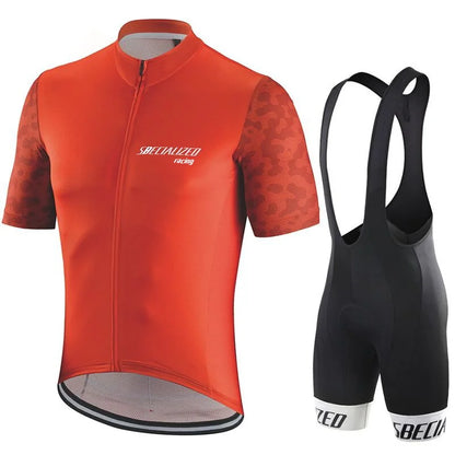 Set bărbătesc cu tricou de ciclism și pantaloni scurți cu bretele | Set de vară respirabil