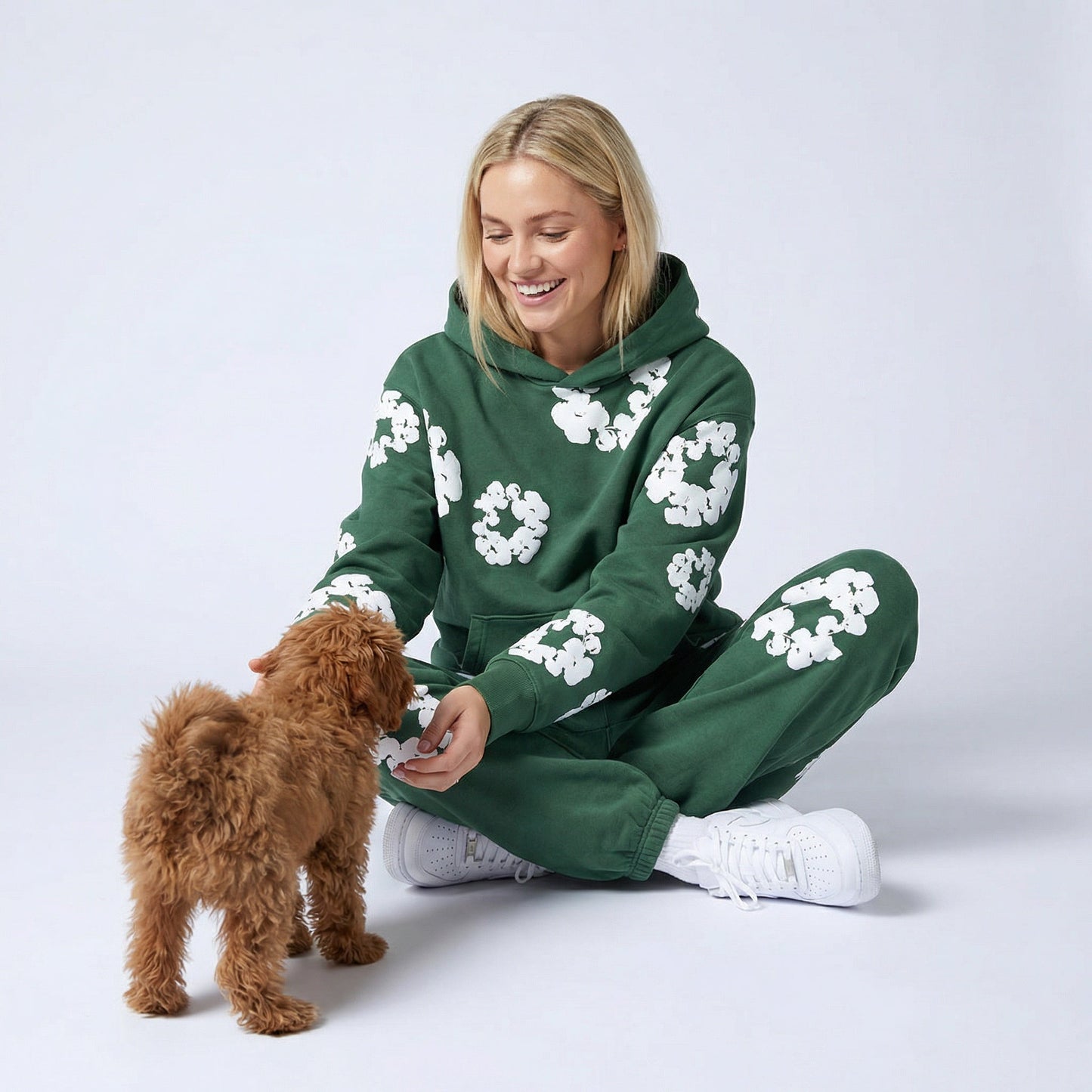 Ensemble de survêtement pour femme à imprimé floral | Sweat à capuche et joggers deux pièces