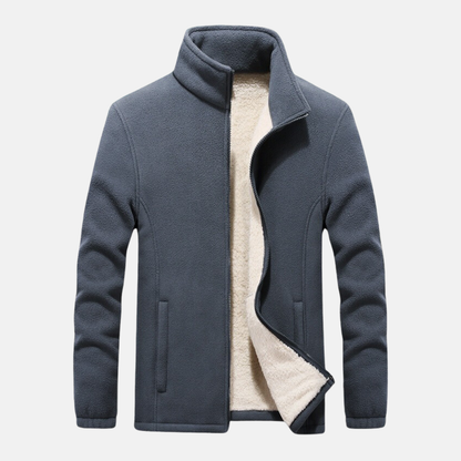 Męska Kurtka Polarowa ze Stójką | Regularny Krój