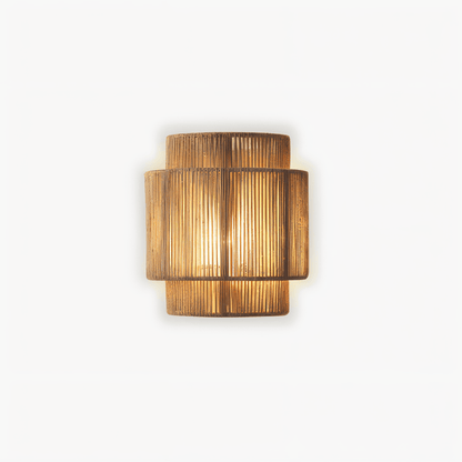 Boho Wall Decoration | Rattan Lampshade with Hemp Rope