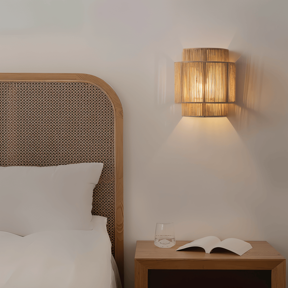 Boho Wall Decoration | Rattan Lampshade with Hemp Rope