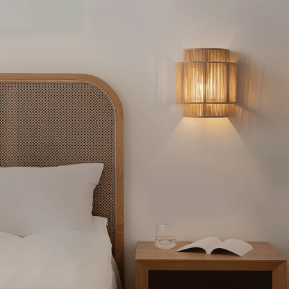 Boho Wall Decoration | Rattan Lampshade with Hemp Rope