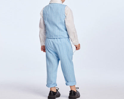 Set de costum în 3 piese pentru băieți | Cămașă, vestă și pantaloni pentru ocazii speciale