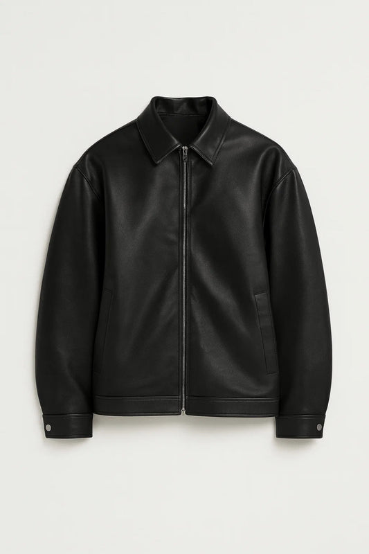 Chaqueta de Invierno para Hombre con Cierre Relámpago | Estilo de Cuero