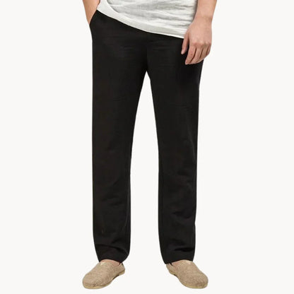 Pantalones de verano para hombre estilo lino | Cintura elástica Piernas rectas