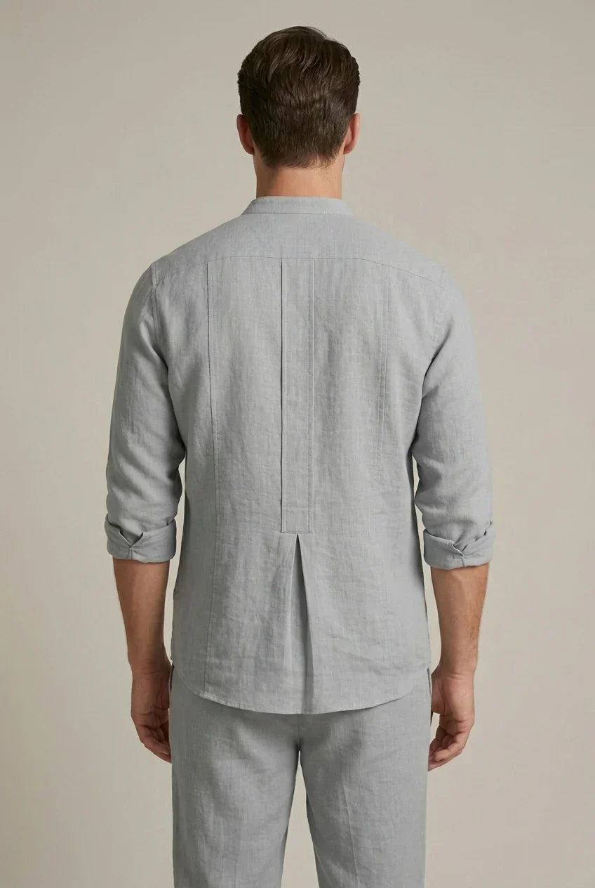 Pánský dvoudílný set z lněné směsi | Košile a jogger Letní outfit