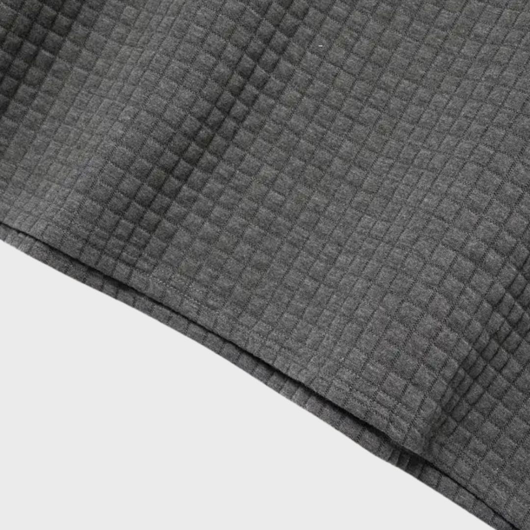 Men's Polo Shirt with Checkered Pattern | Contrast Collar Details