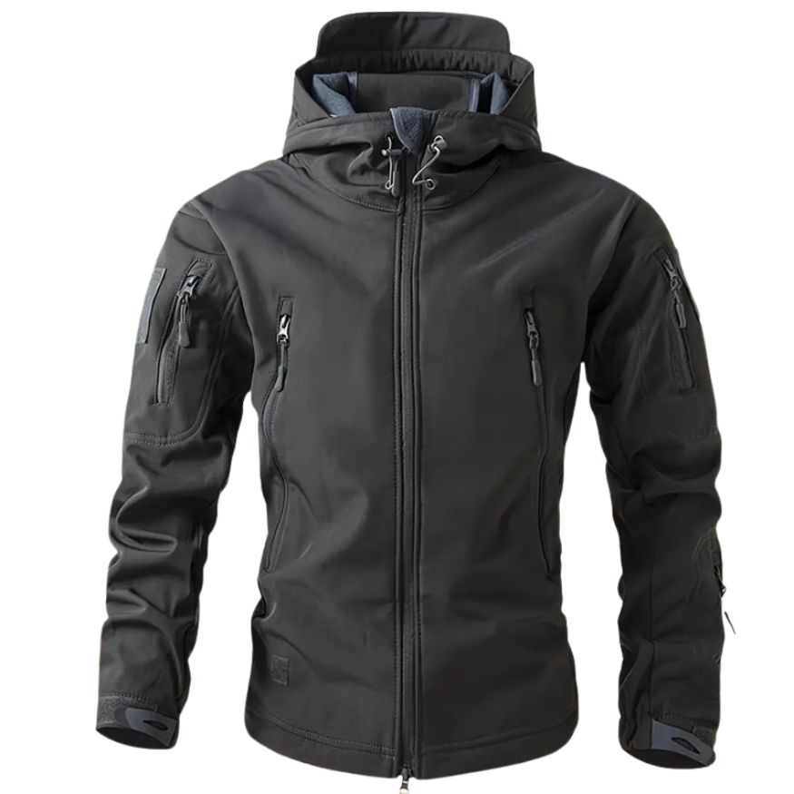 Férfi softshell dzseki | Kapucnis, több cipzáras zsebbel